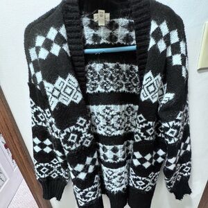 a.n.a Monochrome Patterned Cardigan